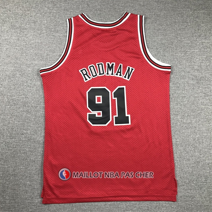Maillot Enfant Chicago Bulls Dennis Rodman NO 91 Mitchell & Ness 1997-98 Rouge